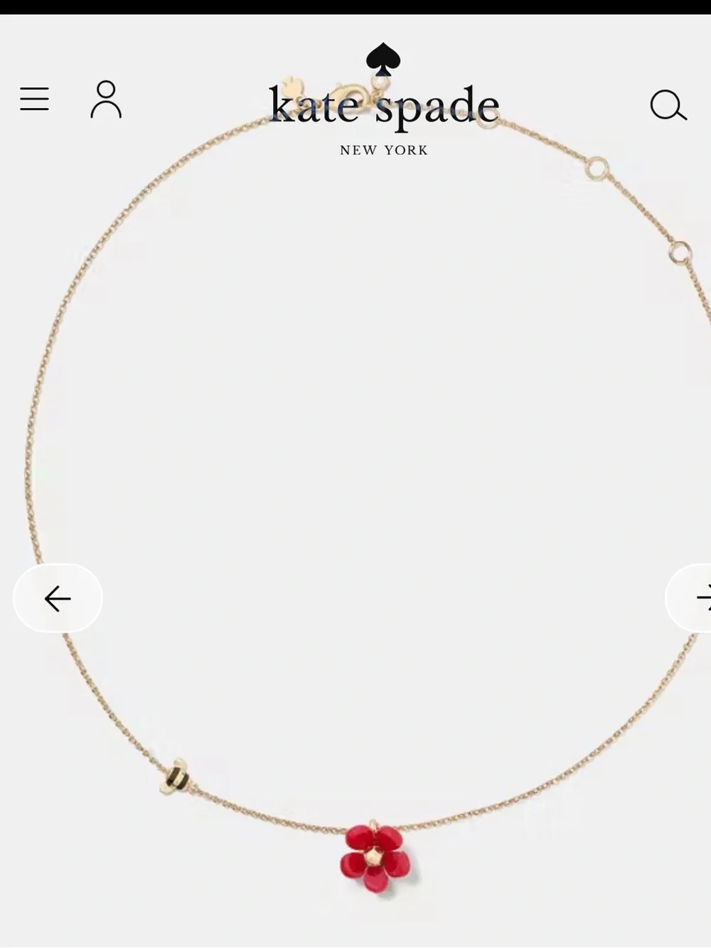 Kate Spade Summer Daze Flower with Bee Pendant. Red. NWT. Rare.